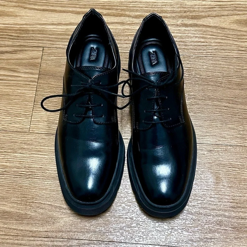 Zara chunky platform Derby shoes